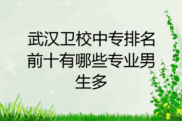 武汉卫校中专排名前十有哪些专业男生多