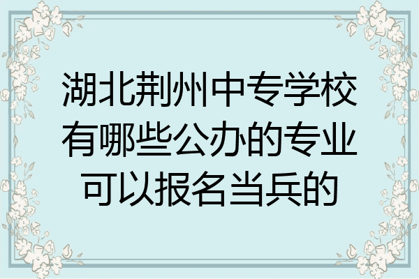 湖北荆州中专学校有哪些公办的专业可以报名当兵的
