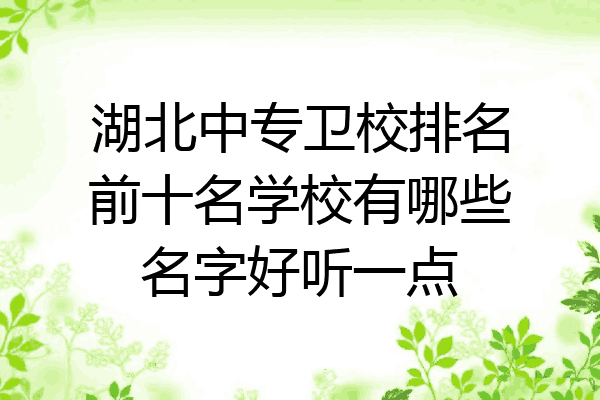 湖北中专卫校排名前十名学校有哪些名字好听一点