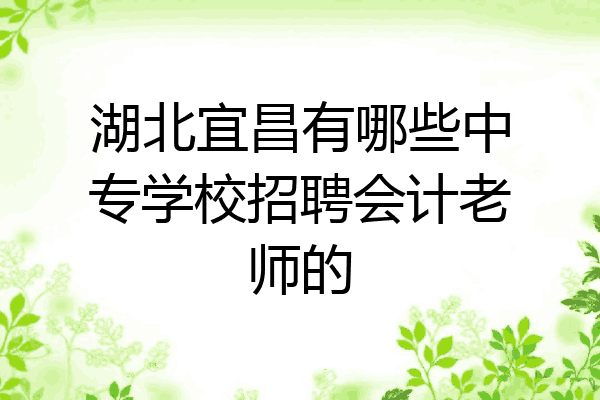 湖北宜昌有哪些中专学校招聘会计老师的