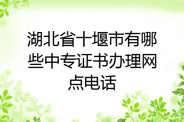 湖北省十堰市有哪些中专证书办理网点电话