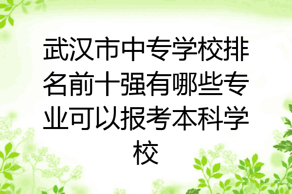 武汉市中专学校排名前十强有哪些专业可以报考本科学校