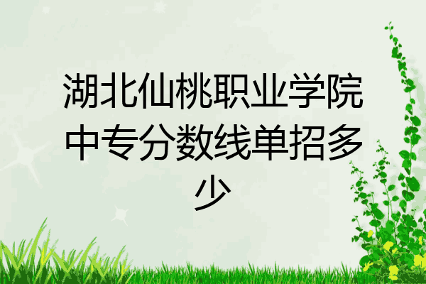 湖北仙桃职业学院中专分数线单招多少