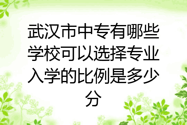 武汉市中专有哪些学校可以选择专业入学的比例是多少分