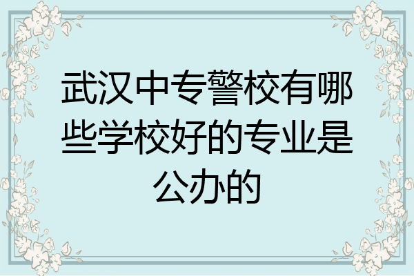 武汉中专警校有哪些学校好的专业是公办的