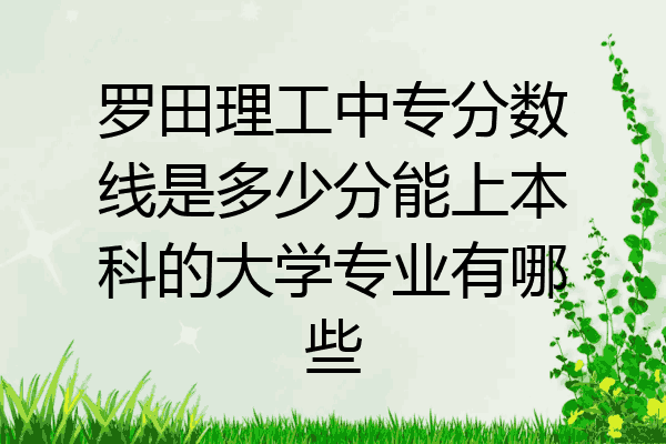 罗田理工中专分数线是多少分能上本科的大学专业有哪些