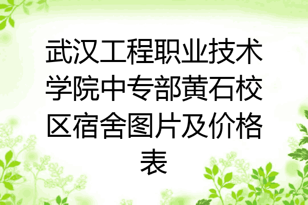 武汉工程职业技术学院中专部黄石校区宿舍图片及价格表