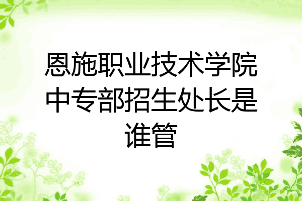 恩施职业技术学院中专部招生处长是谁管