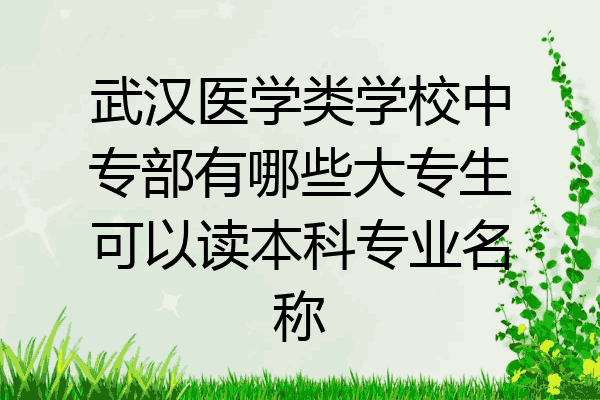武汉医学类学校中专部有哪些大专生可以读本科专业名称