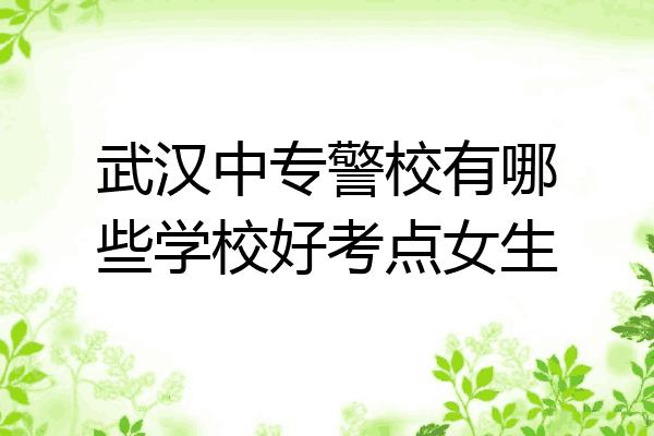 武汉中专警校有哪些学校好考点女生