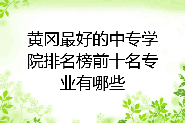 黄冈最好的中专学院排名榜前十名专业有哪些