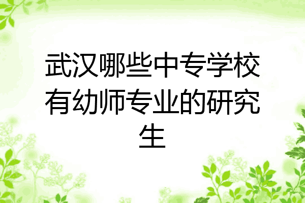 武汉哪些中专学校有幼师专业的研究生