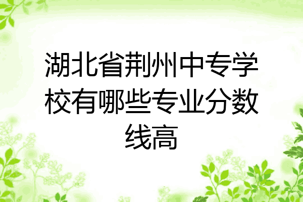 湖北省荆州中专学校有哪些专业分数线高