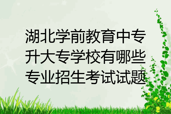 湖北学前教育中专升大专学校有哪些专业招生考试试题
