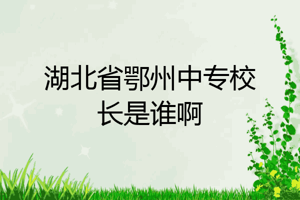 湖北省鄂州中专校长是谁啊