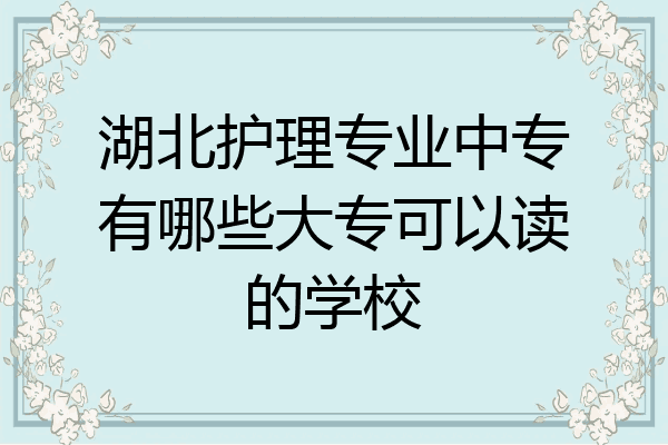 湖北护理专业中专有哪些大专可以读的学校
