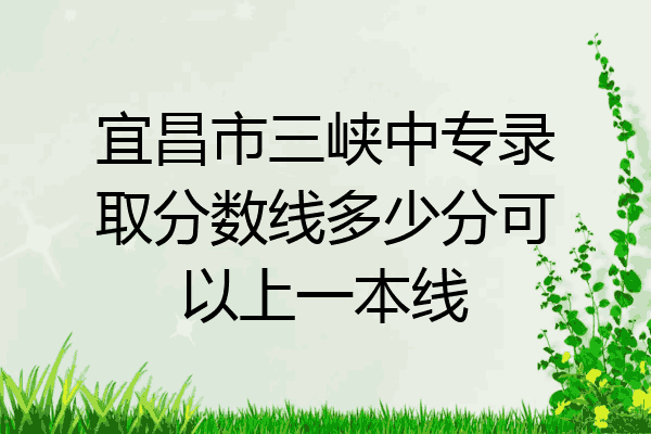 宜昌市三峡中专录取分数线多少分可以上一本线