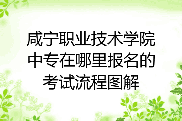 咸宁职业技术学院中专在哪里报名的考试流程图解