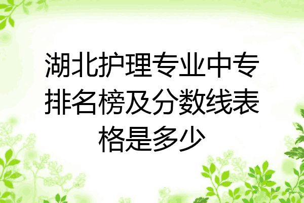 湖北护理专业中专排名榜及分数线表格是多少