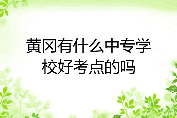 黄冈有什么中专学校好考点的吗