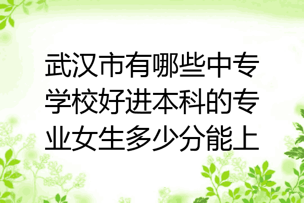 武汉市有哪些中专学校好进本科的专业女生多少分能上