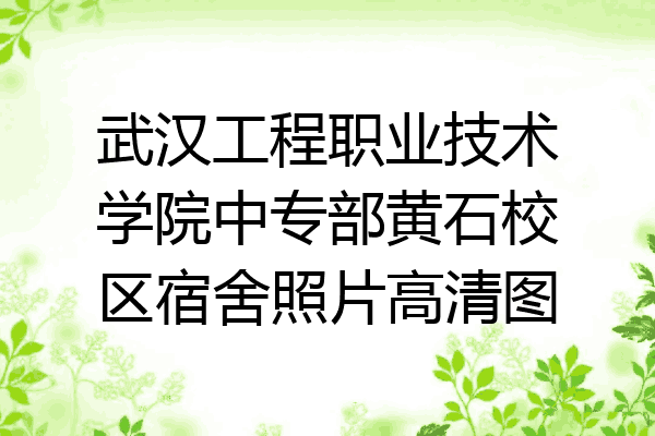 武汉工程职业技术学院中专部黄石校区宿舍照片高清图