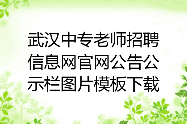 武汉中专老师招聘信息网官网公告公示栏图片模板下载