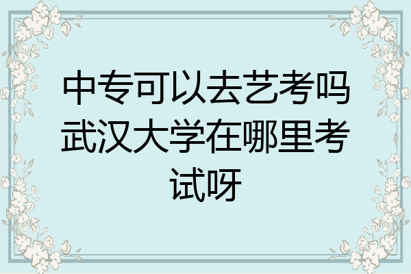 中专可以去艺考吗武汉大学在哪里考试呀