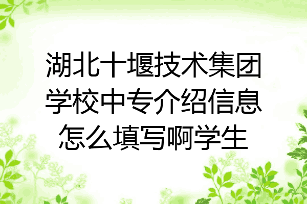 湖北十堰技术集团学校中专介绍信息怎么填写啊学生