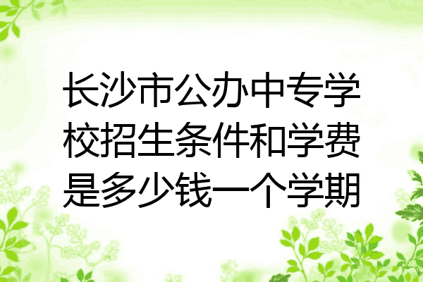 长沙市公办中专学校招生条件和学费是多少钱一个学期