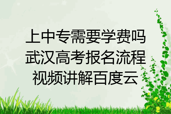 上中专需要学费吗武汉高考报名流程视频讲解百度云