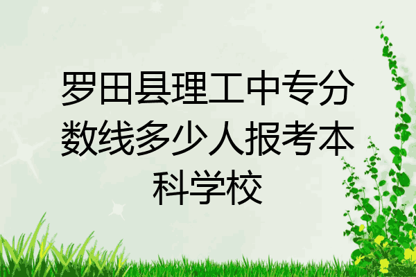 罗田县理工中专分数线多少人报考本科学校