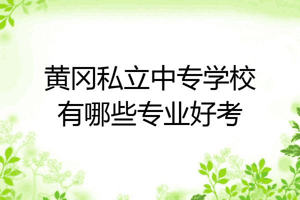 黄冈私立中专学校有哪些专业好考