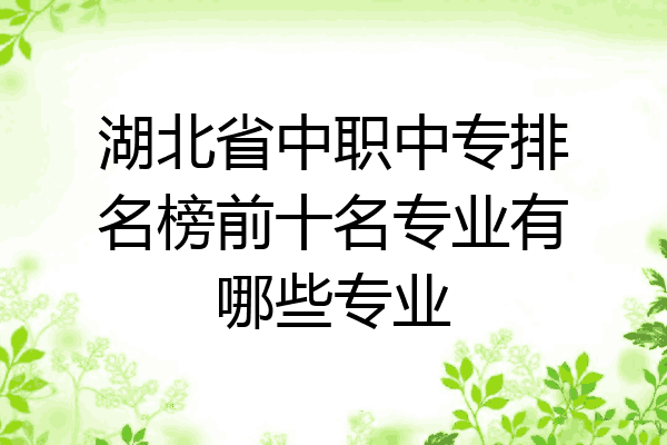湖北省中职中专排名榜前十名专业有哪些专业