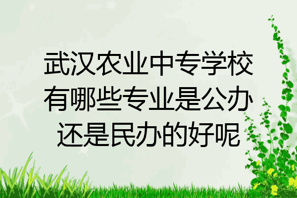 武汉农业中专学校有哪些专业是公办还是民办的好呢