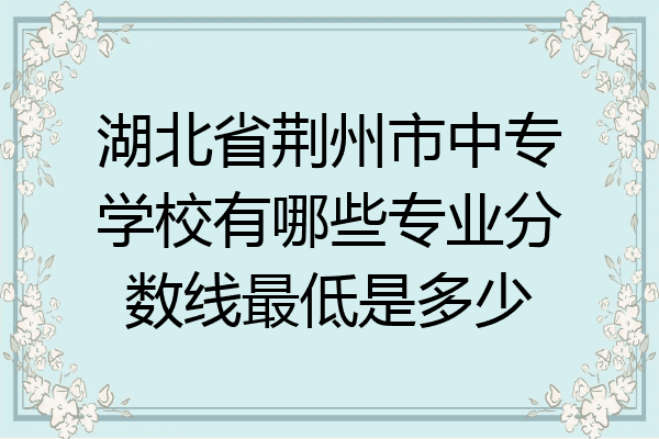 湖北省荆州市中专学校有哪些专业分数线最低是多少
