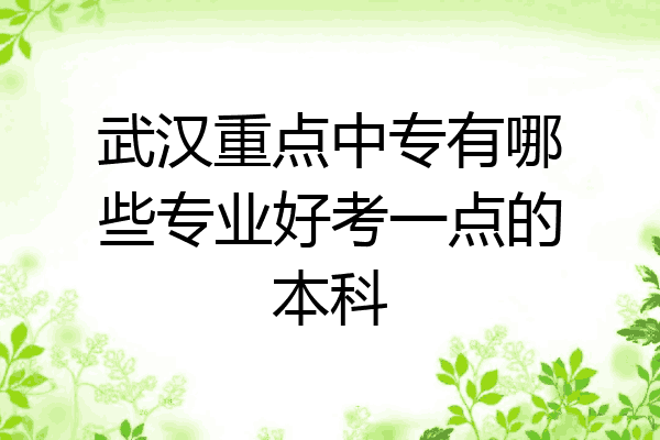 武汉重点中专有哪些专业好考一点的本科
