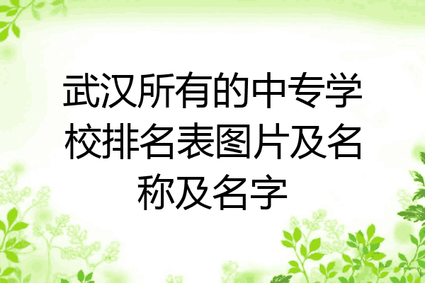 武汉所有的中专学校排名表图片及名称及名字
