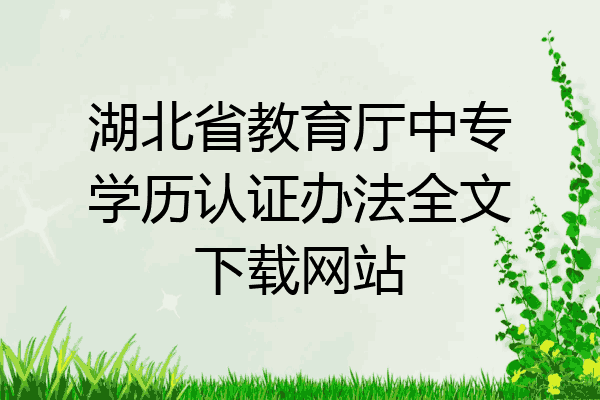 湖北省教育厅中专学历认证办法全文下载网站