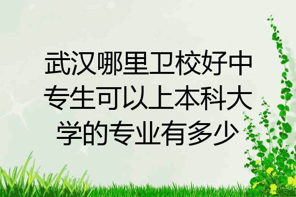 武汉哪里卫校好中专生可以上本科大学的专业有多少