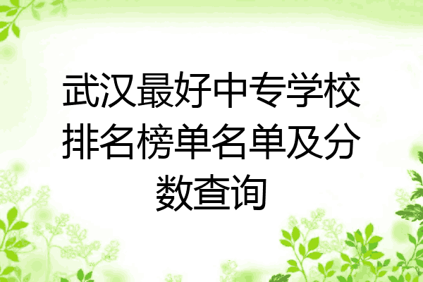 武汉最好中专学校排名榜单名单及分数查询