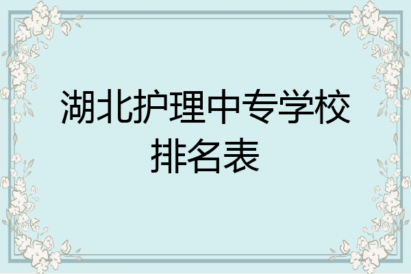湖北护理中专学校排名表