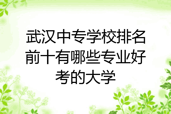 武汉中专学校排名前十有哪些专业好考的大学