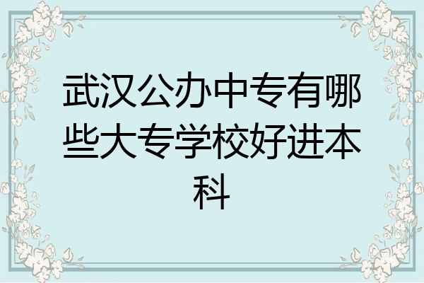 武汉公办中专有哪些大专学校好进本科