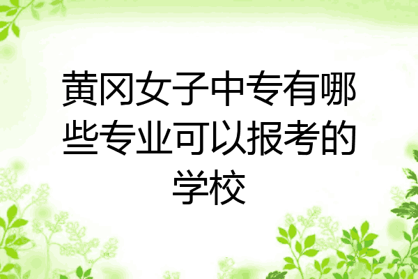 黄冈女子中专有哪些专业可以报考的学校