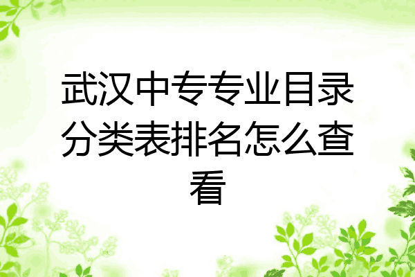 武汉中专专业目录分类表排名怎么查看