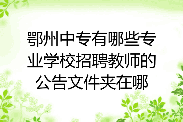 鄂州中专有哪些专业学校招聘教师的公告文件夹在哪