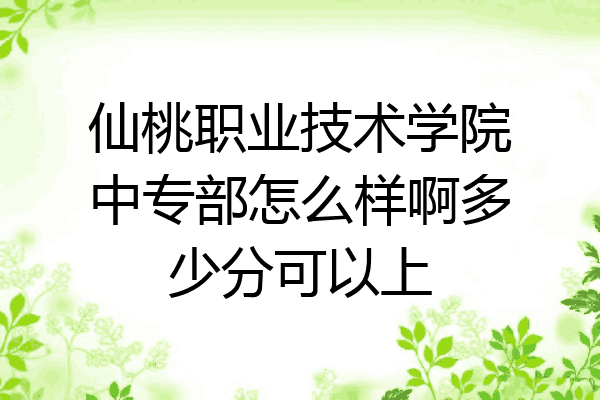 仙桃职业技术学院中专部怎么样啊多少分可以上