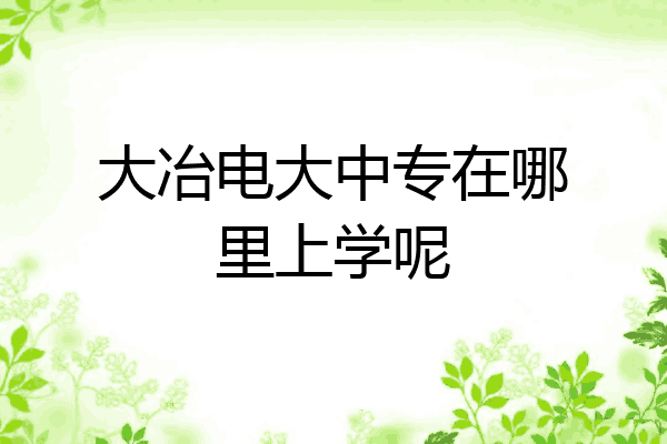 大冶电大中专在哪里上学呢