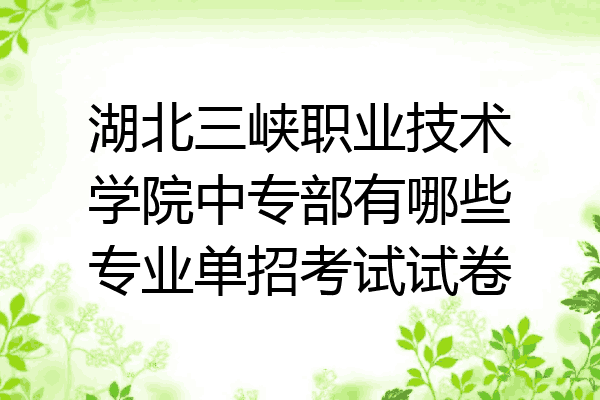 湖北三峡职业技术学院中专部有哪些专业单招考试试卷